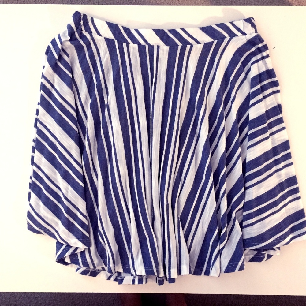 White and Blue Striped Skirt